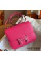 Hermes Constance Enamel 18 Handmade Bag In Rose Mexico Epsom Calfskin