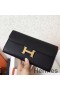 Hermes Constance Long Wallet In Black Epsom Leather