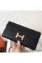 Hermes Constance Long Wallet In Black Epsom Leather