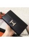 Hermes Constance Long Wallet In Black Swift Leather