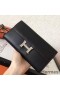 Hermes Constance Long Wallet In Black Swift Leather