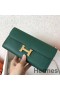 Hermes Constance Long Wallet In Malachite Epsom Leather