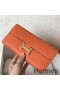 Hermes Constance Long Wallet In Orange Epsom Leather