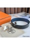 Hermes Constance Reversible Belt 38MM in Blue Clemence Leather