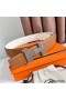 Hermes Constance Reversible Belt 38MM in Gold and White Epsom Calfskin