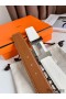 Hermes Constance Reversible Belt 38MM in Gold and White Epsom Calfskin