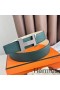 Hermes Constance Reversible Belt 38MM in Green and Craie Epsom Calfskin