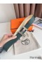 Hermes Constance Reversible Belt 38MM in Green and Craie Epsom Calfskin