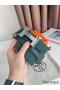 Hermes Constance Reversible Belt 38MM in Green and Craie Epsom Calfskin