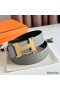Hermes Constance Reversible Belt 38MM in Grey Clemence Leather