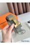 Hermes Constance Reversible Belt 38MM in Grey Clemence Leather