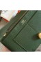 Hermes Dogon Duo Wallet In Green Clemence Leather