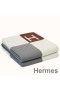 Hermes Ecru Gris Avalon Vibration Throw Blanket