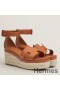 Hermes Elda Espadrilles in Brown Leather