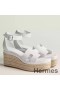 Hermes Elda Espadrilles in White Leather