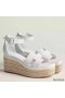 Hermes Elda Espadrilles in White Leather