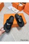 Hermes Empire Sandals in Black Calfskin