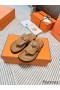 Hermes Empire Sandals in Brown Calfskin