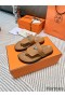 Hermes Empire Sandals in Brown Calfskin
