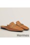 Hermes Esmee Mules in Brown Calfskin
