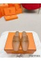 Hermes Esmee Mules in Brown Calfskin