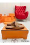 Hermes Esmee Mules in Brown Calfskin