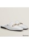 Hermes Esmee Mules in White Calfskin
