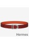 Hermes Etrier Buckle Belt & Orange Clemence 32 MM Strap
