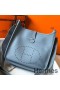 Hermes Evelyne III 29 PM Bag In Blue Lin Clemence Leather