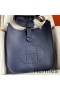 Hermes Evelyne III PM 29 Handmade Bag in Blue Saphir Clemence Leather
