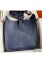 Hermes Evelyne III PM 29 Handmade Bag in Blue Saphir Clemence Leather