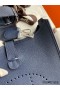 Hermes Evelyne III PM 29 Handmade Bag in Blue Saphir Clemence Leather