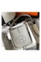 Hermes Evelyne III TPM Bag In Pearl Grey Clemence Leather