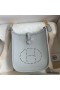 Hermes Evelyne Mini Handmade Bag in Blue Brume Clemence Leather