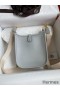 Hermes Evelyne Mini Handmade Bag in Blue Brume Clemence Leather