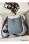 Hermes Evelyne Mini Handmade Bag in Blue Lin Clemence Leather