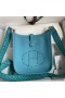 Hermes Evelyne Mini Handmade Bag in Blue du Nord Clemence Leather