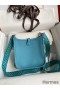 Hermes Evelyne Mini Handmade Bag in Blue du Nord Clemence Leather