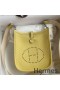 Hermes Evelyne Mini Handmade Bag in Jaune Poussin Clemence Leather