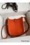 Hermes Evelyne Mini Handmade Bag in Orange Clemence Leather