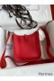 Hermes Evelyne Mini Handmade Bag in Red Clemence Leather
