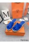 Hermes Eze 30 Cork Platform Sandals in Blue Suede Leather