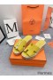 Hermes Eze 30 Cork Platform Sandals in Yellow Suede Leather