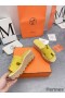 Hermes Eze 30 Cork Platform Sandals in Yellow Suede Leather