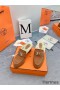 Hermes Flore 60 Mules in Brown Suede with Shearling