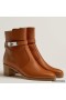 Hermes Frenchie 50mm Ankle Boots In Brown Calfskin