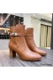 Hermes Frenchie 50mm Ankle Boots In Brown Calfskin