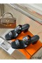 Hermes Gaby Sandals 60mm in Black Nappa Leather