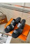 Hermes Gaby Sandals 60mm in Black Nappa Leather
