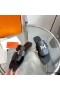 Hermes Galerie Sandals In Black Calfskin